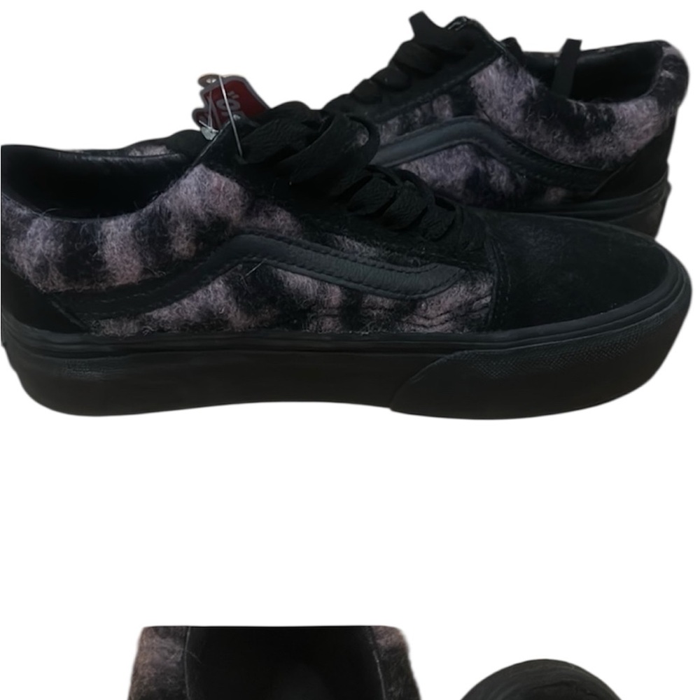 Black and Pink Fuzzy Sneakers